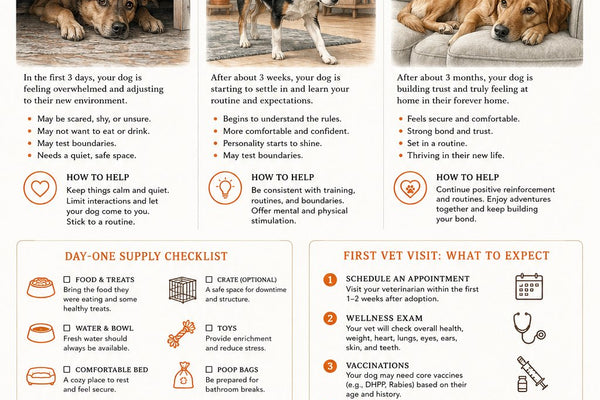 The 3-3-3 Rule: What to Expect When You Adopt a Dog — PetStore.com Educational Infographic