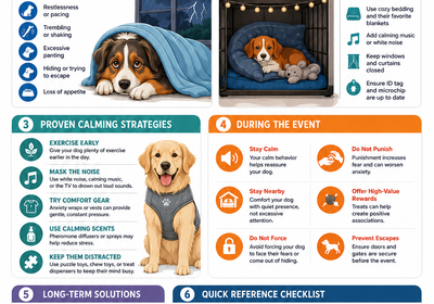 How to Handle Dog Anxiety During Fireworks and Storms — petstore.com infographic