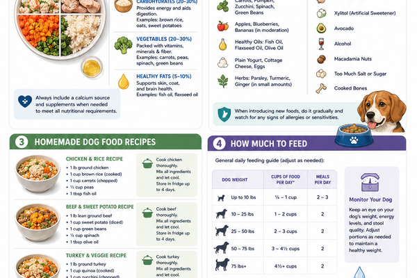 Homemade Dog Food Recipes: Safe & Balanced — petstore.com infographic