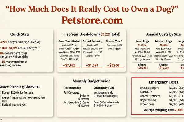 How Much Does It Really Cost to Own a Dog? — Cost Breakdown Infographic | Petstore.com