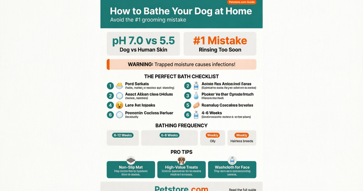 How to Bathe Your Dog at Home infographic - Petstore.com Guide