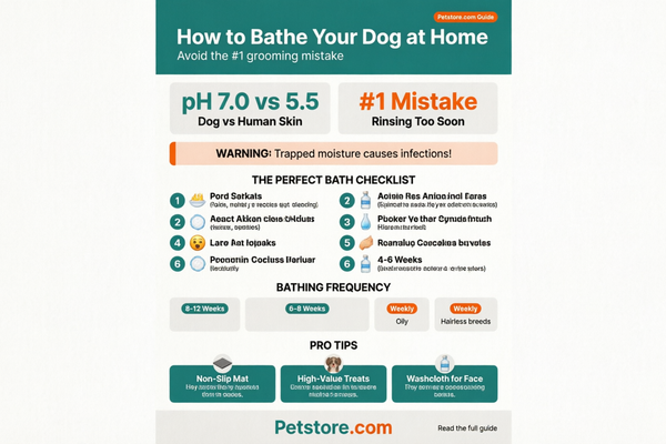 How to Bathe Your Dog at Home infographic - Petstore.com Guide