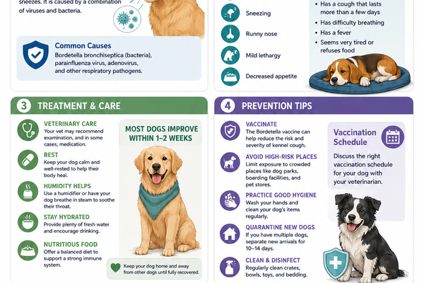 Kennel Cough: Symptoms, Treatment & Prevention — petstore.com infographic