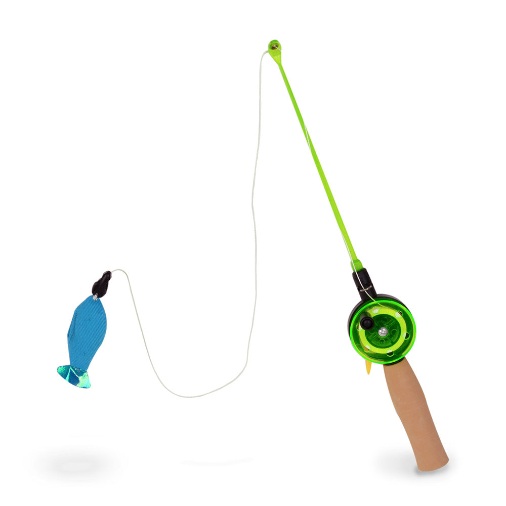 cat goes fishing hook OurPets® Teaser Wand Fishing Rod With Fish Cat Toys – Petstore.com